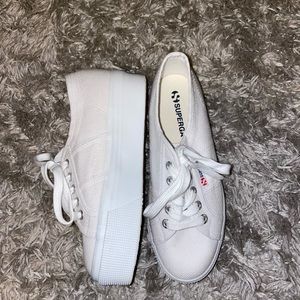 Superga white platform sneakers